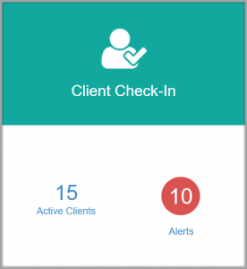 Optix Dashboard Client Check-In tile