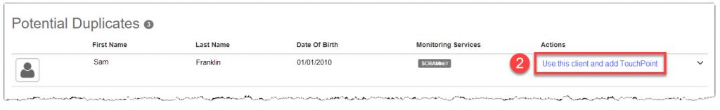 TouchPoint Add client page