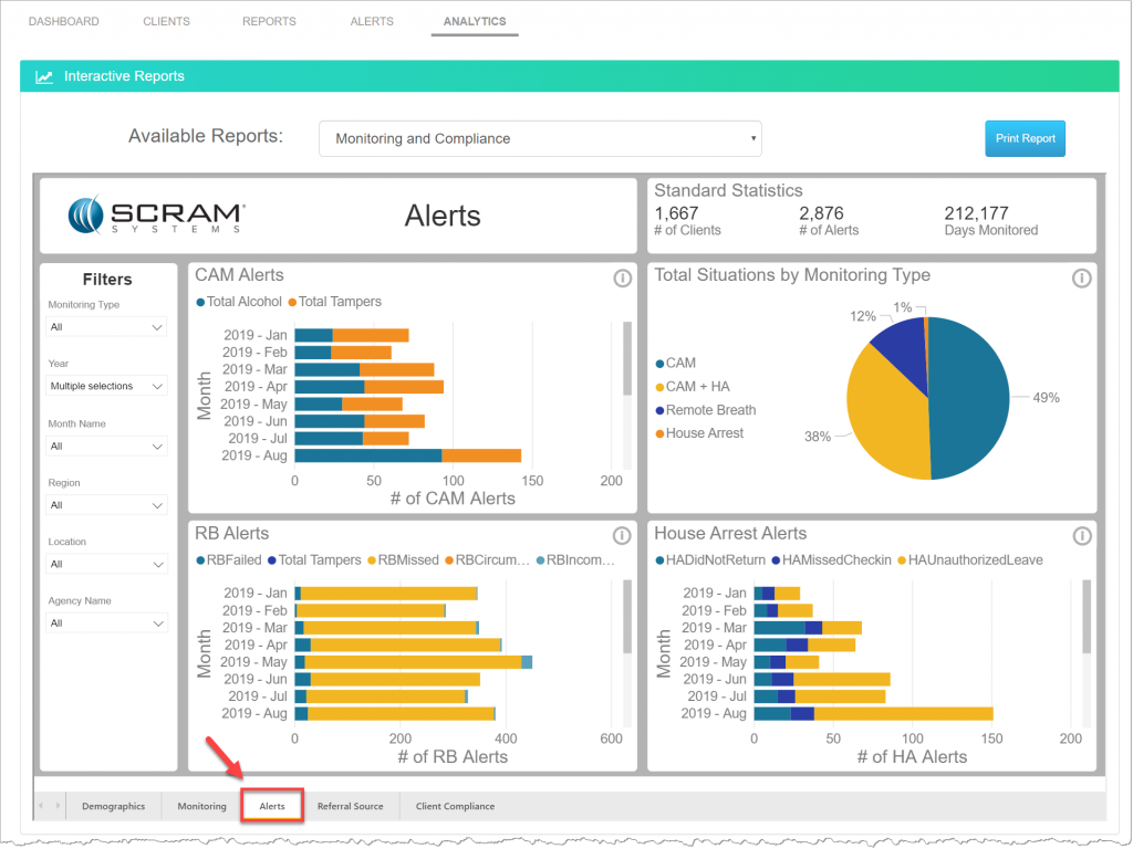 Analytics Monitoring and Compliance Reports - Alerts
