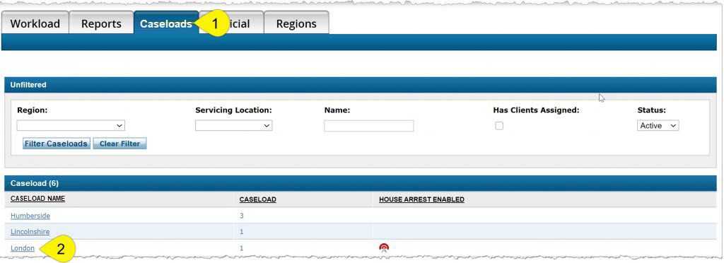 SCRAMNET Agencies page with Agencies tab and agency's name hyperlink highlighted