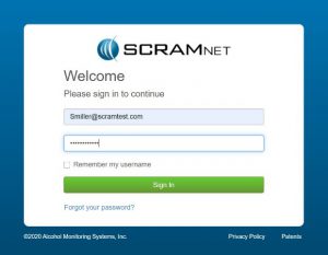 SCRAMNET login screen