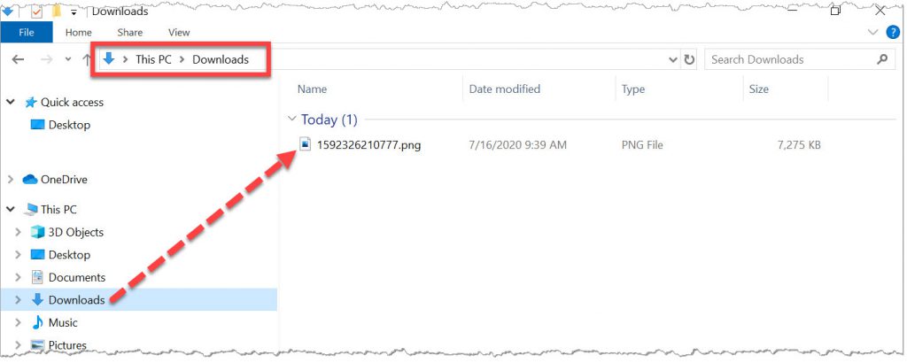 A computer's Downloads folder displayed.