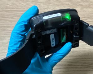 CAM device displaying a green light