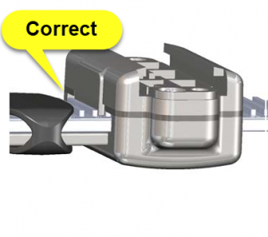 Correct buckle top and long strap alignment