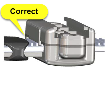 Correct buckle top and long strap alignment
