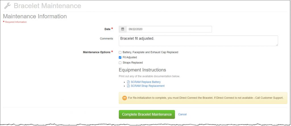Client's Maintenance Page