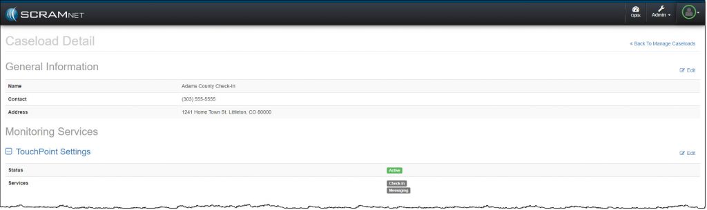 Caseload Detail page