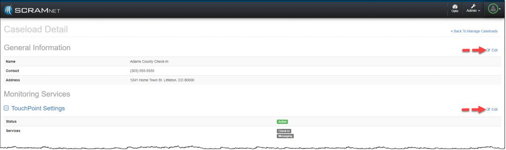 Caseload Detail page