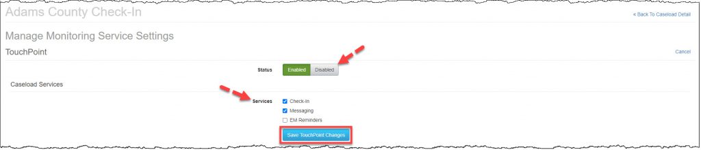 Caseload Detail page