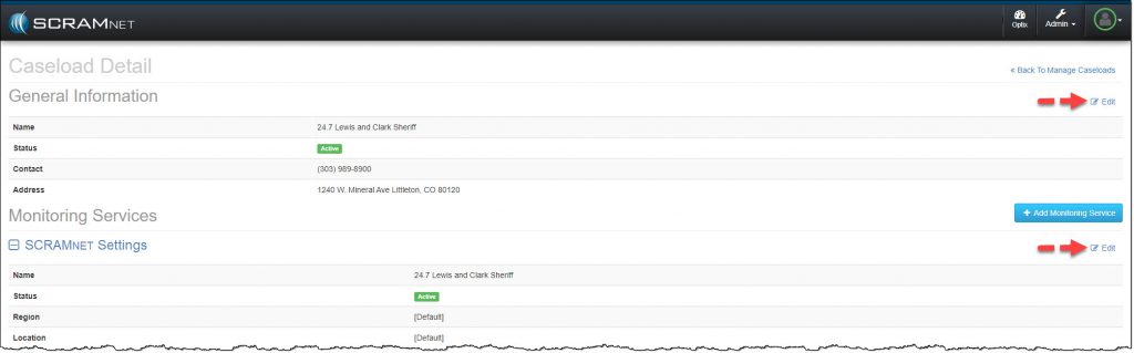 Caseload Detail page