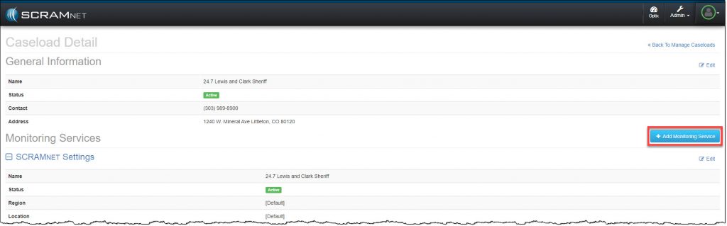 Caseload Detail page