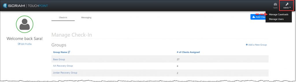 Manage TouchPoint page