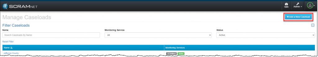 Manage Caseload page
