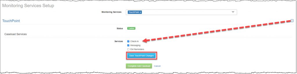 Add New Caseload page