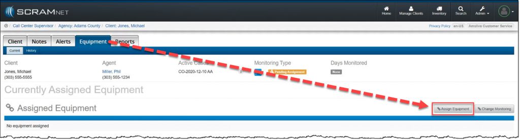 SCRAMNET Client's Equipment Page