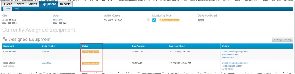 SCRAMNET Client's Equipment Page