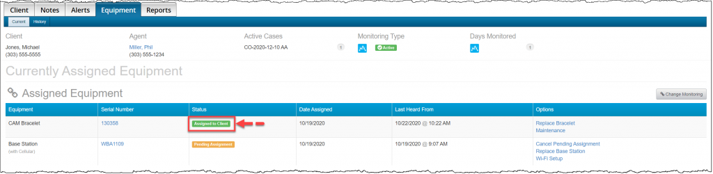 SCRAMNET Client's Equipment Page