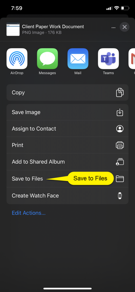 iPhone Social Sharing Window