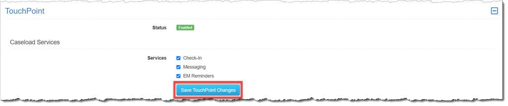 Manage Caseload: adding TouchPoint caseload services
