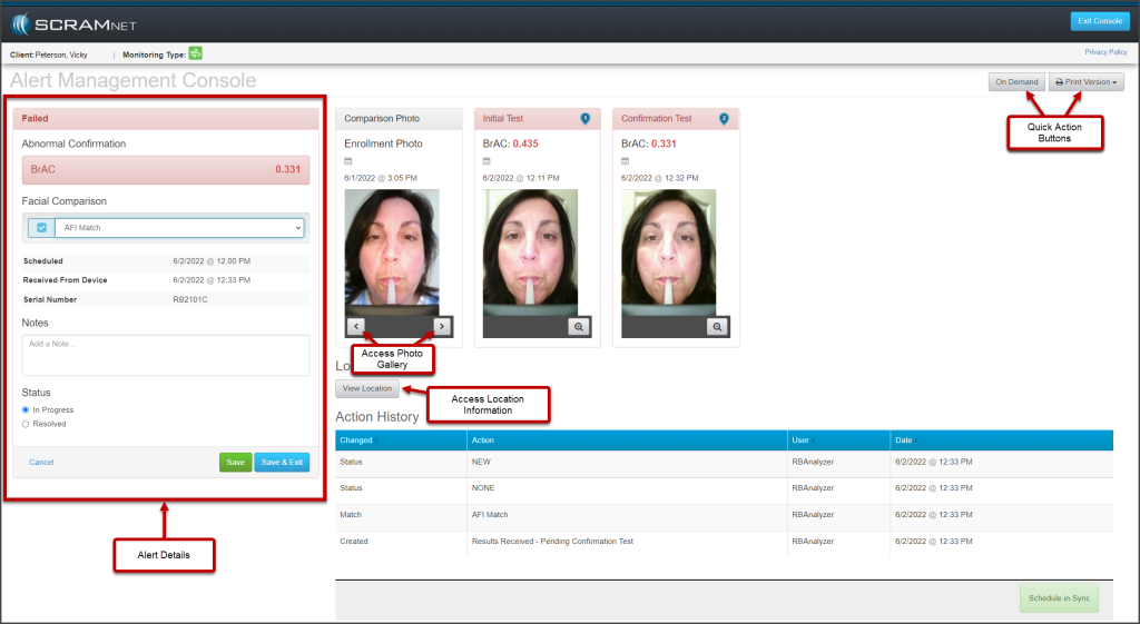 Alert Management Console