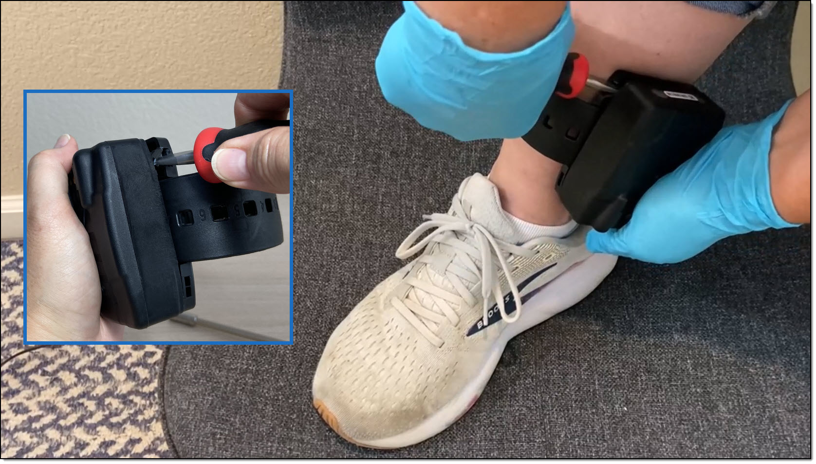 Inserting the removal tool into the post-release slots - click to enlarge